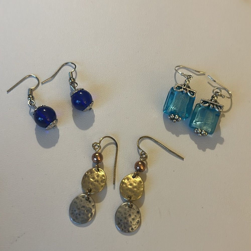 Lot of 3 dangle earrings - Picture 2 of 5